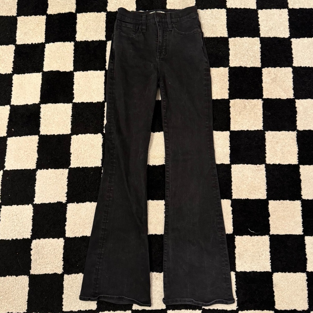 Madewell Skinny Flare High Rise Jeans Black Denim Size 24
